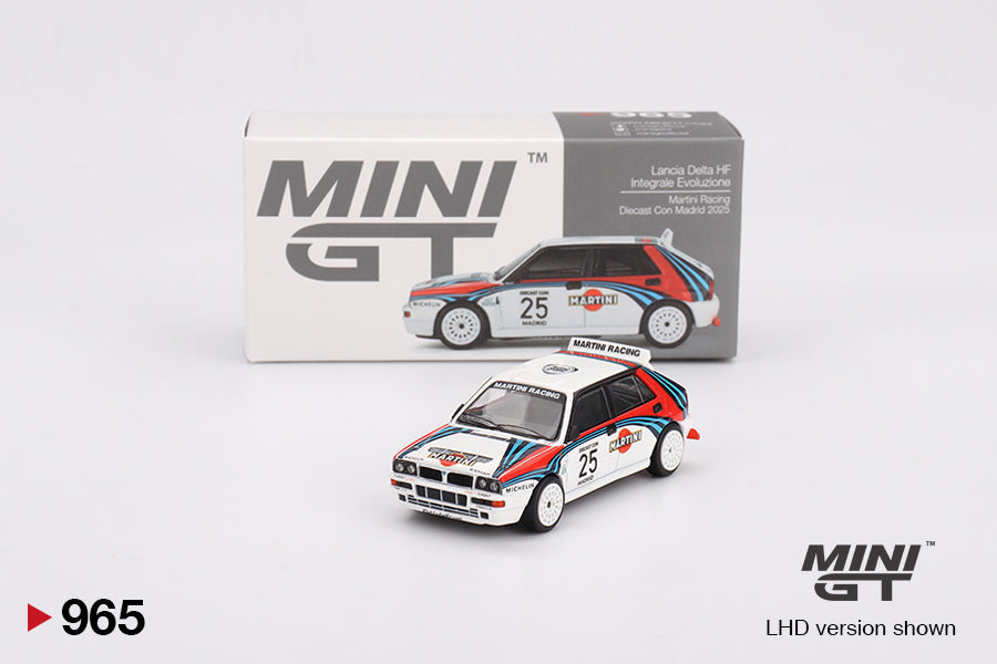 Mô hình xe Mini GT 1:64 Lancia Delta HF Integrale Evoluzione Martini Racing Diecast Con Madrid 2025 - MGT00965