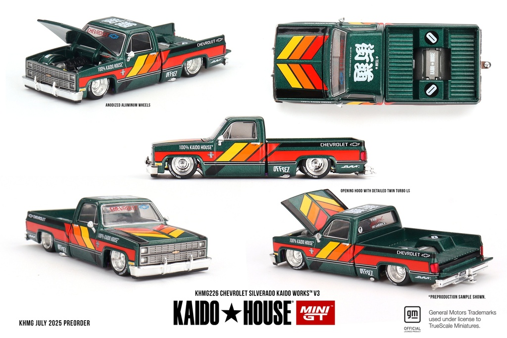 [PRE-SALE 11/2025] Mô hình xe MINI GT 1/64 CHEVROLET SILVERADO KAIDO WORKS V3