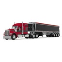 [PRE-SALE 11/2025] Mô hình xe DCP 1:64Red/Black Kenworth W990 With 76" Mid-Roof Sleeper & Lode King Distinction Hopper Trailer 60-2176