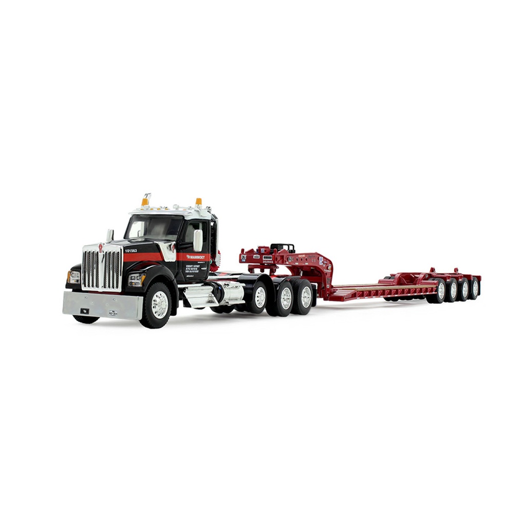  Mô hình xe DCP 1:64Mammoet Kenworth W990 Heavy Haul Day Cab & Fontaine Magnitude Tri-Axle Lowboy Trailer With Flip Tail 69-1869