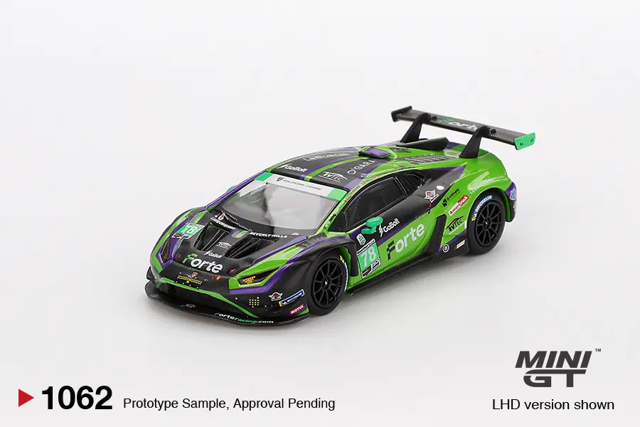 [PRE-SALE 08/2025] Mô hình xe Mini GT 1:64 Lamborghini Huracán GT3 EVO2 #78 Forte Racing 2024 - MGT01062