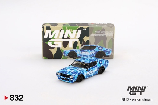 [MGT00832] Mô hình xe Mini GT 1:64 Nissan Skyline Kenmeri Liberty Walk LBWK *A BATHING APE CROSSOVER - MGT00832